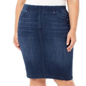Liverpool Chloe Pull-on Denim Pencil Skirt size 12